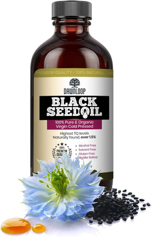 16 oz Dawnloop Organic Black Seed Oil – 100% Pure, Cold-Pressed & High Thymoquinone for Wellness