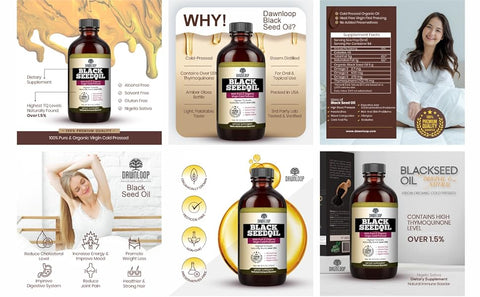4 oz Dawnloop Organic Black Seed Oil – 100% Pure, Cold-Pressed & High Thymoquinone for Wellness